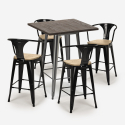 set bar cucina industriale tavolino 60x60cm 4 sgabelli bruck top light Modello