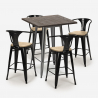 set bar cucina industriale tavolino 60x60cm 4 sgabelli bruck top light Modello