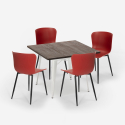 set 4 sedie tavolo quadrato 80x80cm legno metallo anvil light Misure