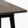 set 4 sgabelli Lix tavolino industriale bar 60x60cm legno metallo rough black 