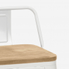 set tavolo bar 60x60cm design industriale 4 sgabelli rough white 