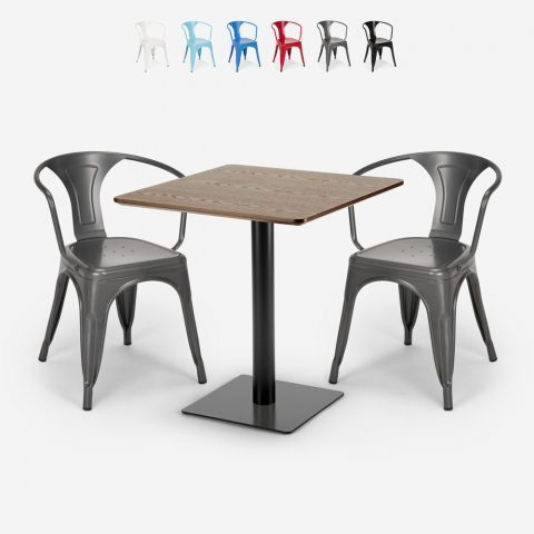 Set 2 sedie Tolix tavolino Horeca 70x70cm bar ristoranti Starter Promozione