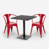 Set tavolino Horeca 70x70cm 2 sedie design industriale Starter Dark Costo