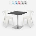 Set 2 sedie Tolix tavolino 70x70cm Horeca bar ristoranti Starter Silver Offerta