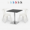 Set 2 sedie Tolix tavolino 70x70cm Horeca bar ristoranti Starter Silver