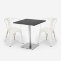 Set 2 sedie Tolix tavolino 70x70cm Horeca bar ristoranti Starter Silver Caratteristiche