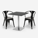set 2 sedie Lix tavolino 70x70cm horeca bar ristoranti starter silver Prezzo