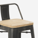 set 4 sgabelli legno metallo vintage tavolino alto bar 60x60cm axel black Scelta