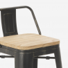 set tavolino legno metallo alto bar 60x60cm 4 sgabelli vintage axel white Scelta