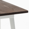 set tavolino legno metallo alto bar 60x60cm 4 sgabelli vintage axel white Acquisto