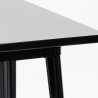Set 4 sgabelli vintage tolix tavolino alto nero industriale 60x60cm Rush Black
