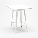 set tavolino alto bar 60x60cm bianco 4 sgabelli vintage rush white Prezzo