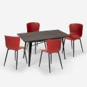 set tavolo da pranzo 120x60cm Lix design industriale 4 sedie ruler Caratteristiche