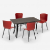 set tavolo da pranzo 120x60cm design industriale 4 sedie ruler Caratteristiche