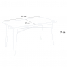 set tavolo da pranzo 120x60cm design industriale 4 sedie ruler 
