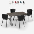 set 4 sedie tavolo rettangolare Lix stile industriale 120x60cm wire Promozione