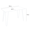 set 4 sedie tavolo rettangolare stile industriale 120x60cm wire 