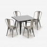 set 4 sedie vintage industriale stile tavolo nero 80x80cm state black Caratteristiche