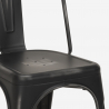 set 4 sedie vintage industriale stile tavolo nero 80x80cm state black 