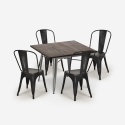 set tavolo da pranzo industriale 80x80cm 4 sedie vintage design Lix burton Prezzo