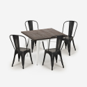set tavolo cucina industriale 80x80cm 4 sedie design Lix burton white Misure