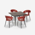 set tavolo quadrato 80x80cm Lix industriale 4 sedie design moderno reeve Costo