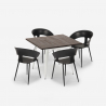 Set tavolo da pranzo 80x80cm legno metallo 4 sedie design Reeve White Prezzo