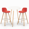 Set tavolo rotondo 60cm 2 sgabelli design scandinavo Ojala Light Modello
