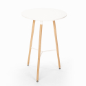 Set tavolo rotondo 60cm 2 sgabelli design scandinavo Ojala Light 