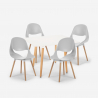 Set 4 sedie tavolo quadrato bianco 80x80cm design scandinavo Dax Light Stock