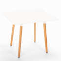 Set 4 sedie tavolo quadrato bianco 80x80cm design scandinavo Dax Light 