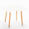 Set 4 sedie tavolo quadrato bianco 80x80cm design scandinavo Dax Light 