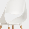 Set tavolo bianco rotondo 100cm design scandinavo 4 sedie Midlan Light Misure