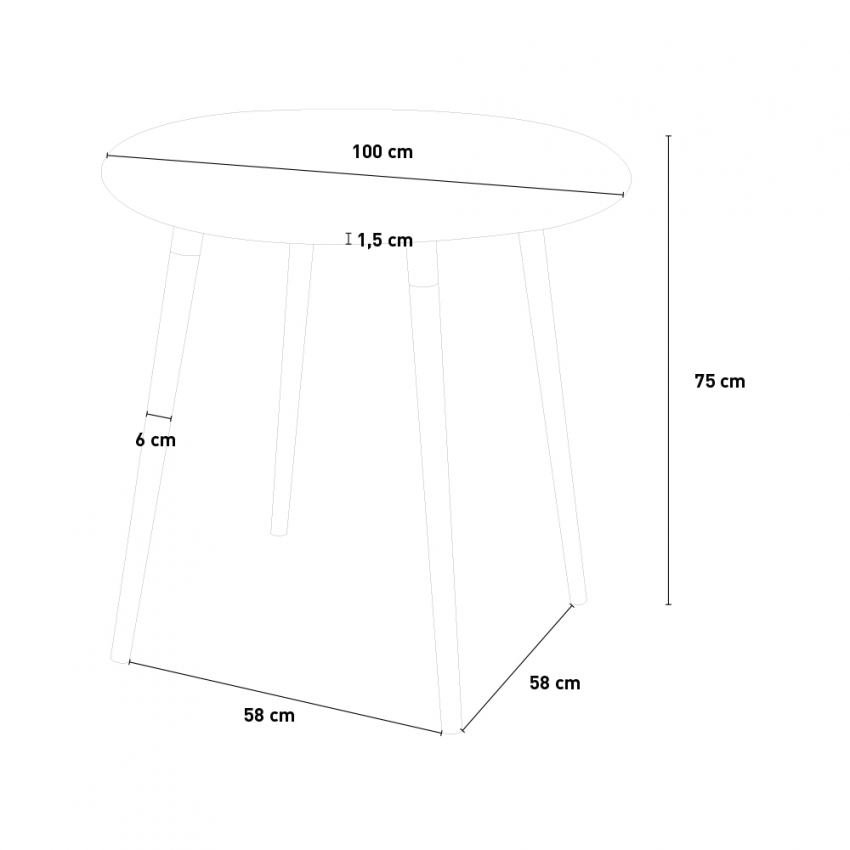 Midlan Light set tavolo bianco rotondo 100cm design scandinavo 4 sedie