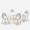 Set tavolo rettangolare 80x120cm 4 sedie design scandinavo Flocs Light Catalogo