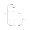 Set tavolo rettangolare 80x120cm 4 sedie design scandinavo Flocs Light 