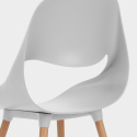 Set 4 sedie design scandinavo tavolo rettangolare 80x120cm Flocs Dark 