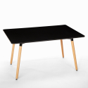 Set 4 sedie design scandinavo tavolo rettangolare 80x120cm Flocs Dark 