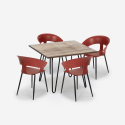 Set ristorante cucina 4 sedie moderno tavolo 80x80cm industriale Maeve Scelta
