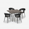 Set 4 sedie design moderno tavolo 80x80cm industriale ristorante cucina Maeve Dark Scelta