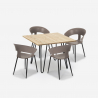 Set tavolo cucina 80x80cm industriale 4 sedie design moderno Maeve Light Misure