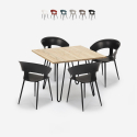 Set tavolo cucina 80x80cm industriale 4 sedie design moderno Maeve Light Sconti