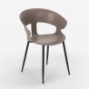 Set tavolo cucina 80x80cm industriale 4 sedie design moderno Maeve Light 