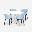 Set 4 sedie polipropilene metallo tavolo 80x80cm quadrato Krust Light Scelta
