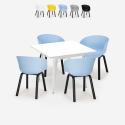 Set 4 sedie polipropilene metallo tavolo 80x80cm quadrato Krust Light Vendita