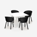 Set 4 sedie polipropilene metallo tavolo 80x80cm quadrato Krust Light Misure