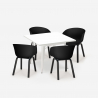 Set 4 sedie polipropilene metallo tavolo 80x80cm quadrato Krust Light Misure