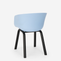 Set tavolo quadrato 80x80cm metallo 4 sedie design moderno Krust Dark Costo