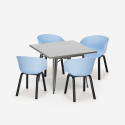 set tavolo da pranzo quadrato 80x80cm Lix 4 sedie design moderno krust Scelta
