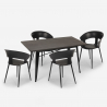 set tavolo da pranzo cucina 120x60cm 4 sedie design moderno tecla Scelta